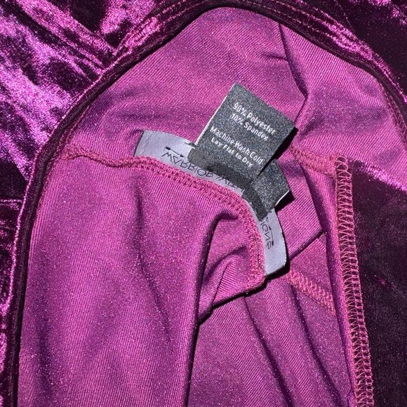 NEW Warrior Within Designs LARGE Women’s Purple Velvet Flare Jumpsuit Onesie - Picture 9 of 10